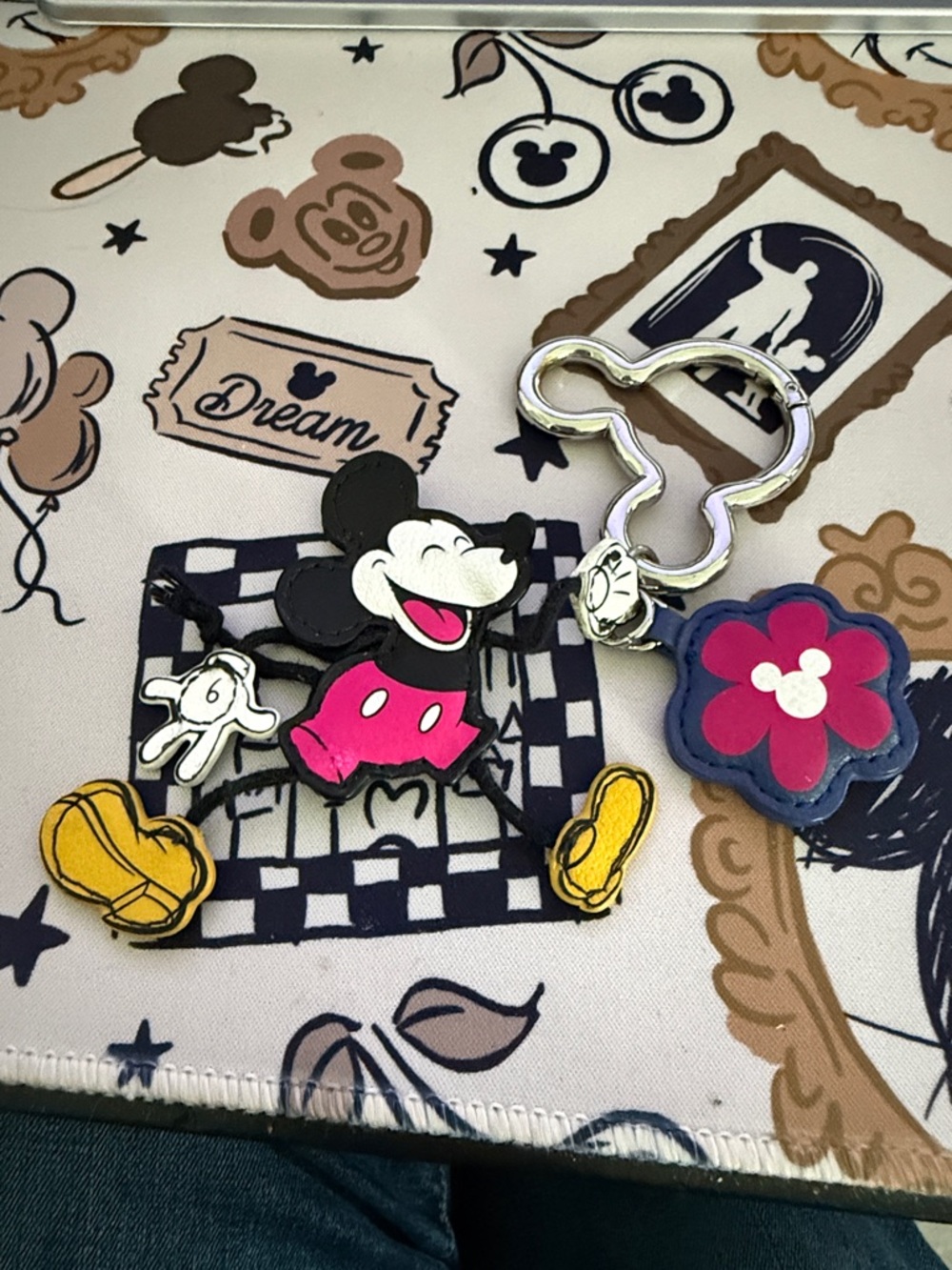 Mickey Mouse Pink & Yellow Character Keychain Accessory